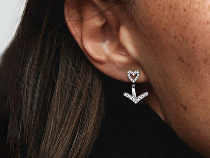 Sparkling Heart Wish Stud Earrings