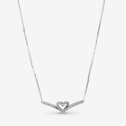 Sparkling Heart Wishing Rolo Necklace