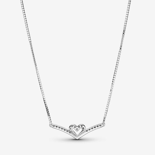 Sparkling Heart Wishing Rolo Necklace