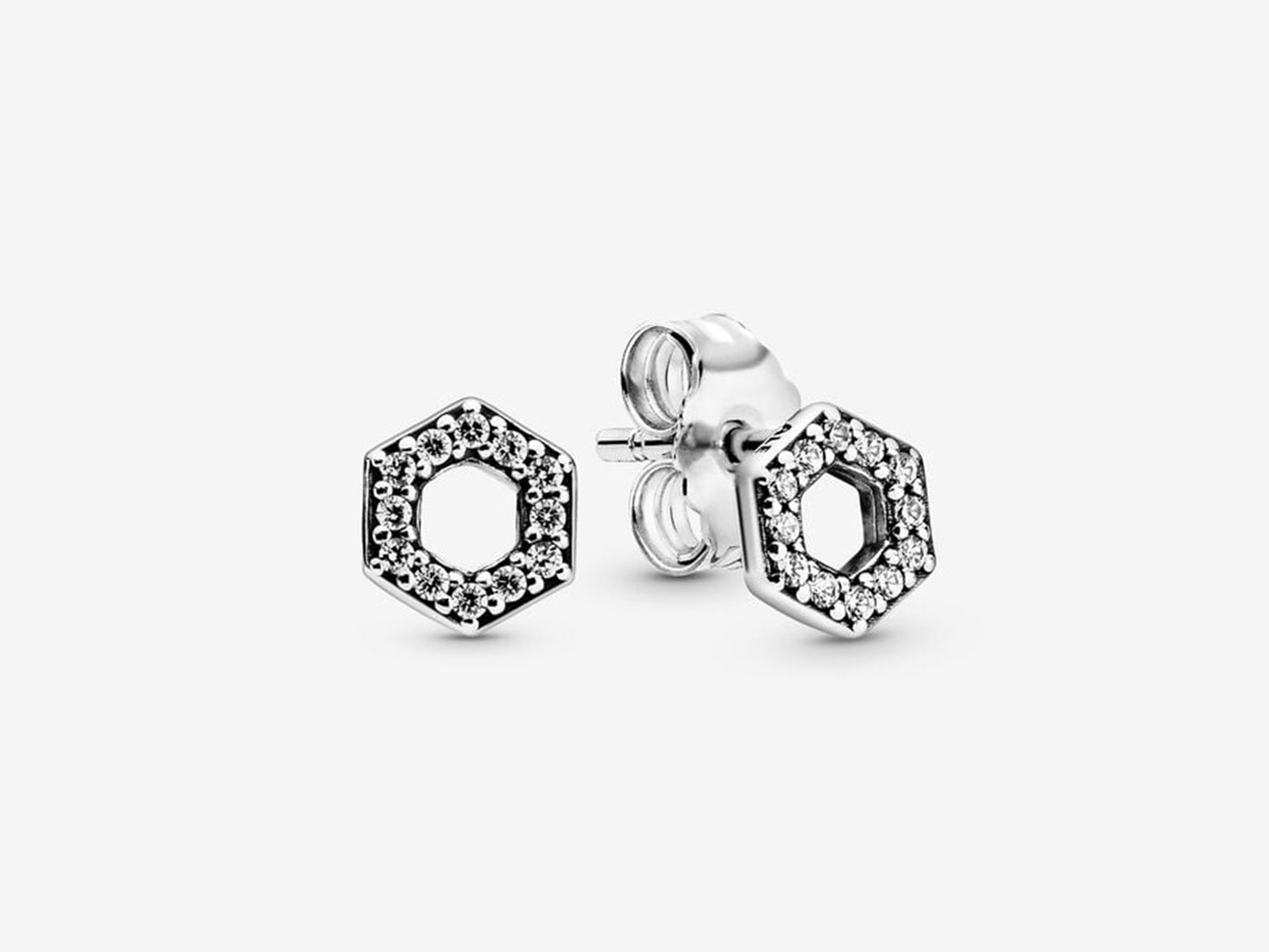 Sparkling Hexagon Hive Stud Earrings