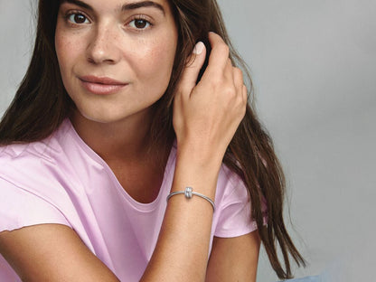 Sparkling Pavé Lines & Logo Clip Charm