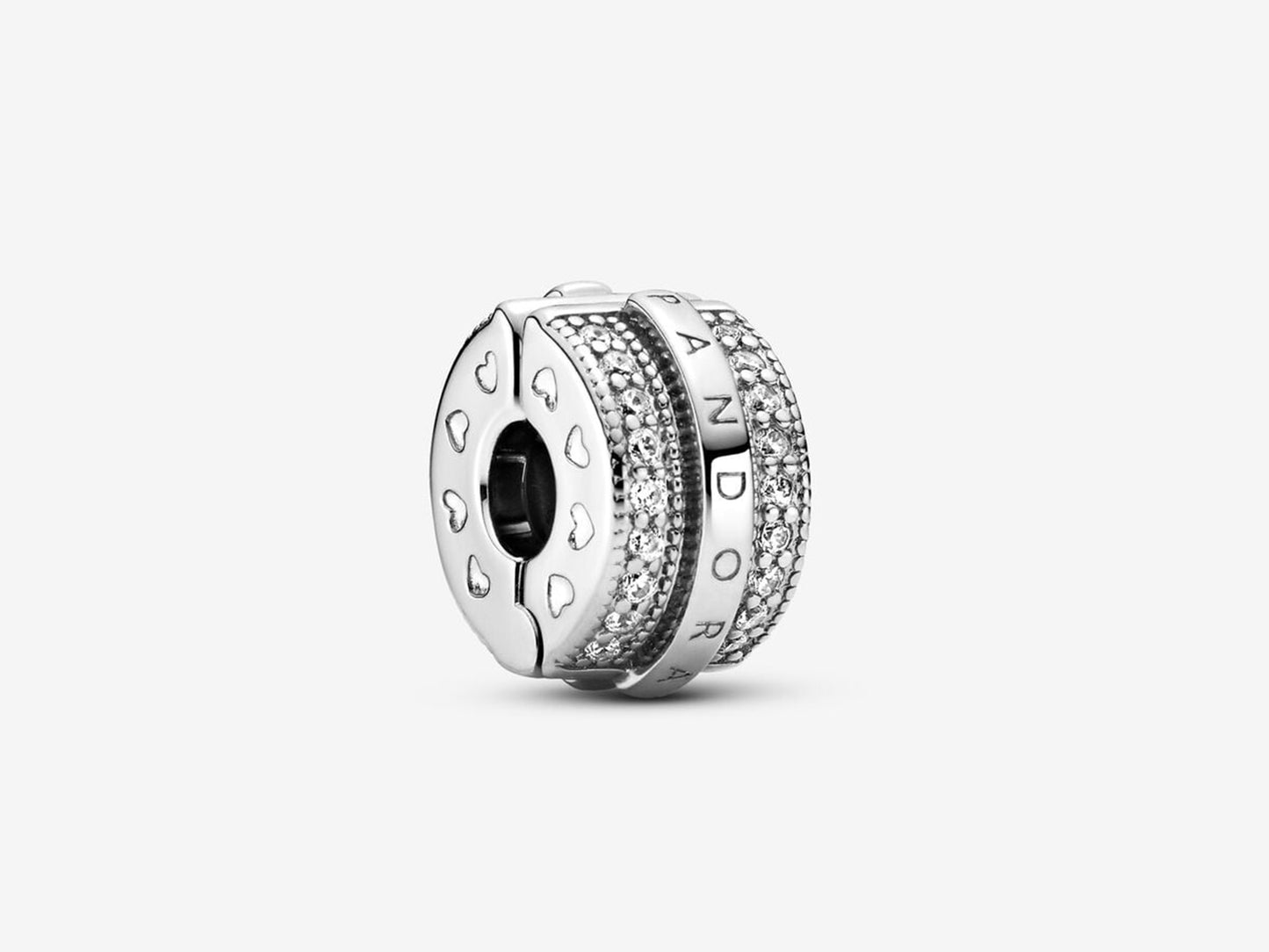 Sparkling Pavé Lines & Logo Clip Charm