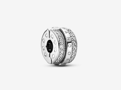 Sparkling Pavé Lines & Logo Clip Charm
