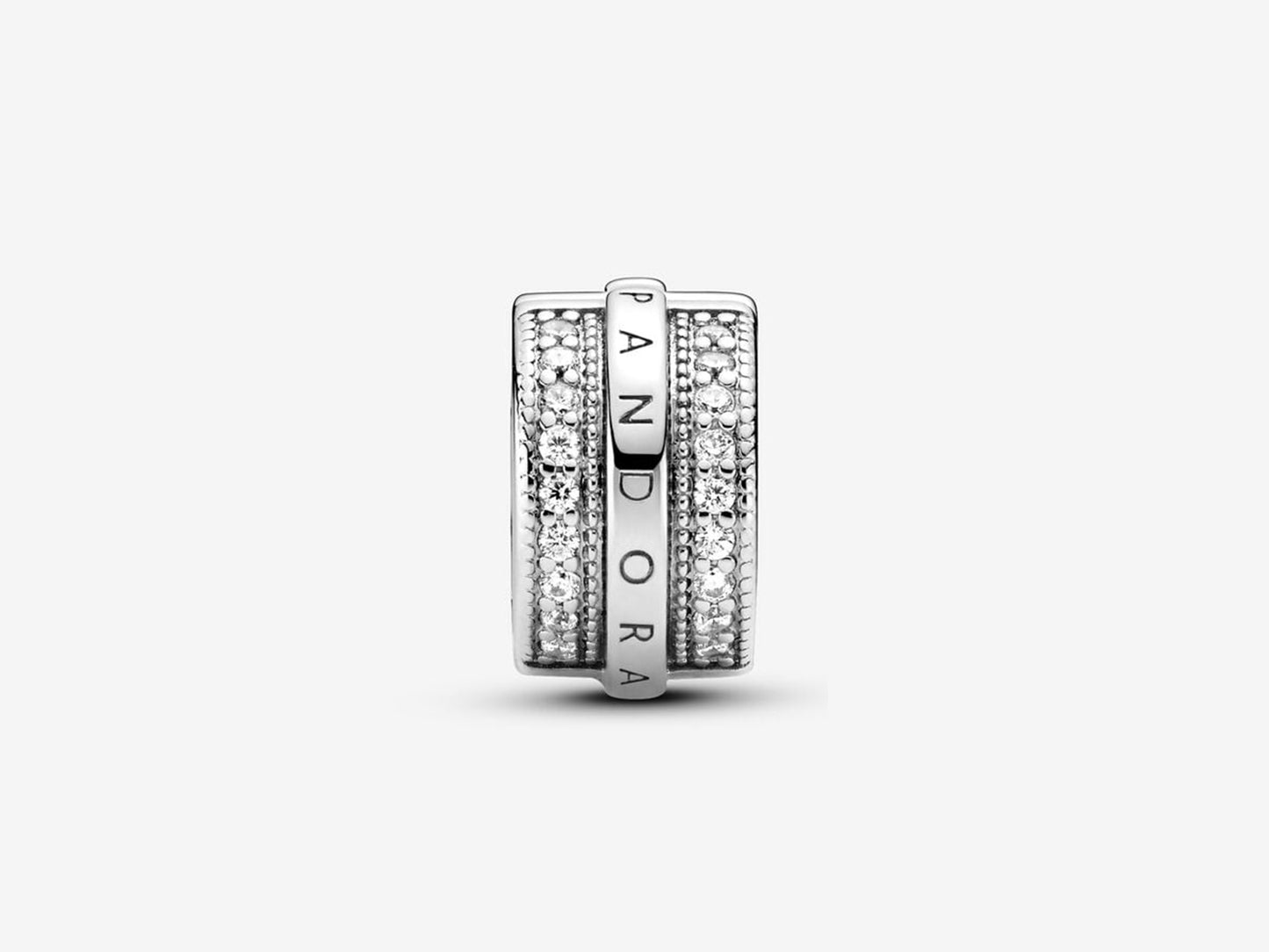 Sparkling Pavé Lines & Logo Clip Charm
