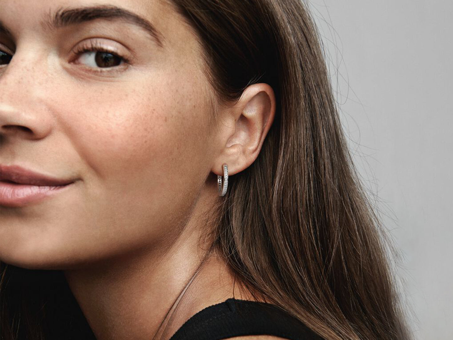 Sparkling Logo Hoop Earrings