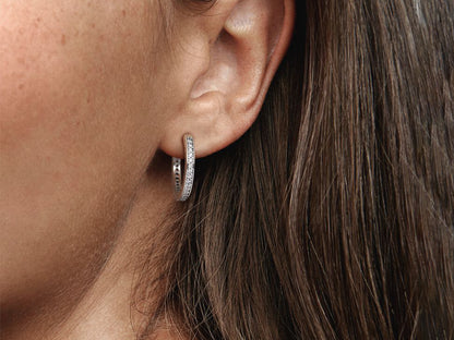 Sparkling Logo Hoop Earrings