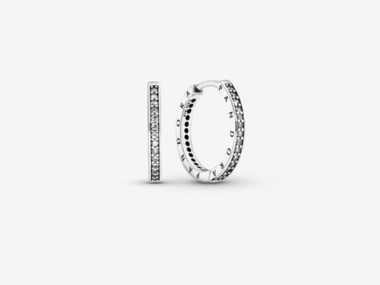 Sparkling Logo Hoop Earrings
