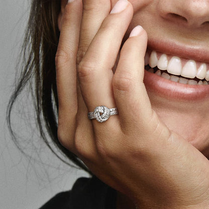 Sparkling Love Knot Ring