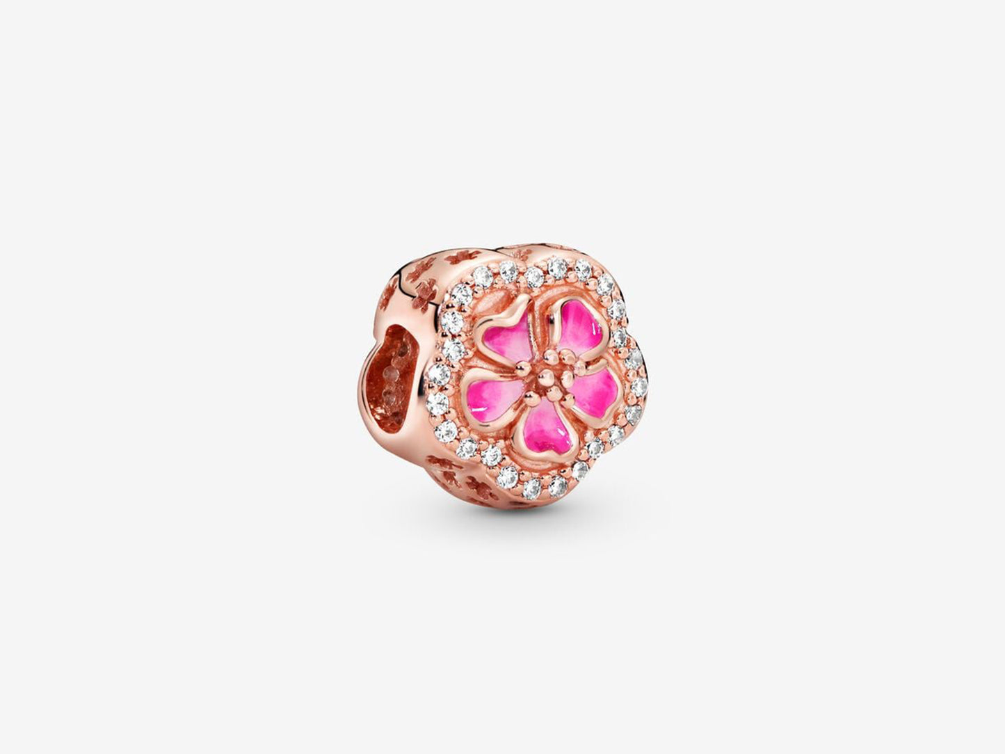 Sparkling Pink Blossom Charm
