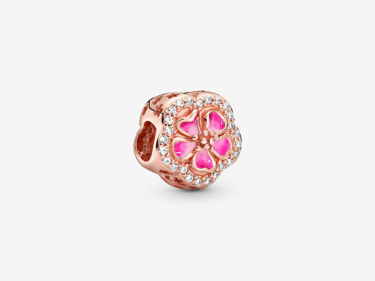 Sparkling Pink Blossom Charm