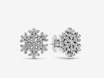 Sparkling Snowflake Elegance Stud Earrings