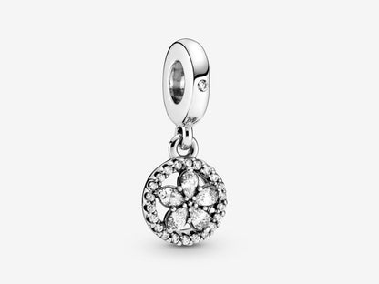 Sparkling Snowflake Round Charm