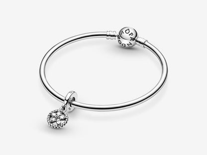 Sparkling Snowflake Round Charm