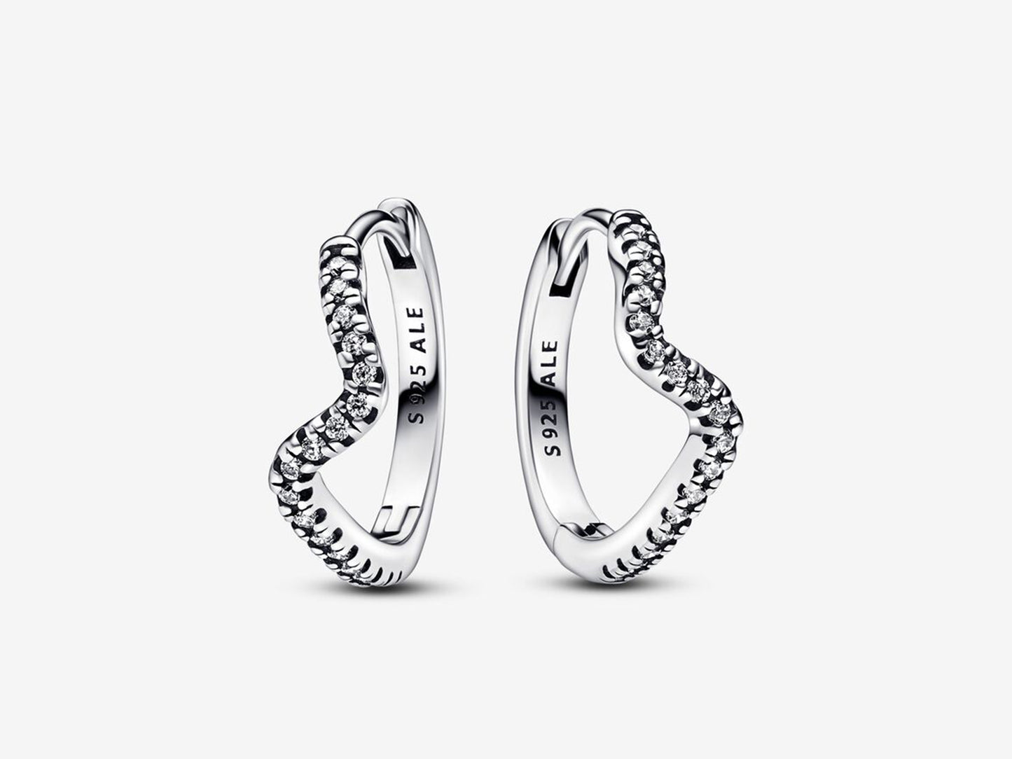 Sparkling Wave Hoop Earrings