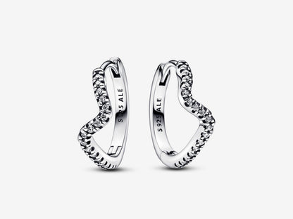 Sparkling Wave Hoop Earrings