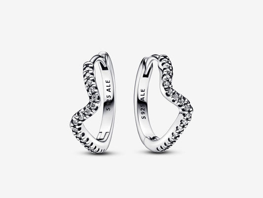 Sparkling Wave Hoop Earrings