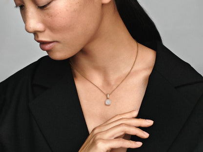 Square Brilliant Halo Pendant