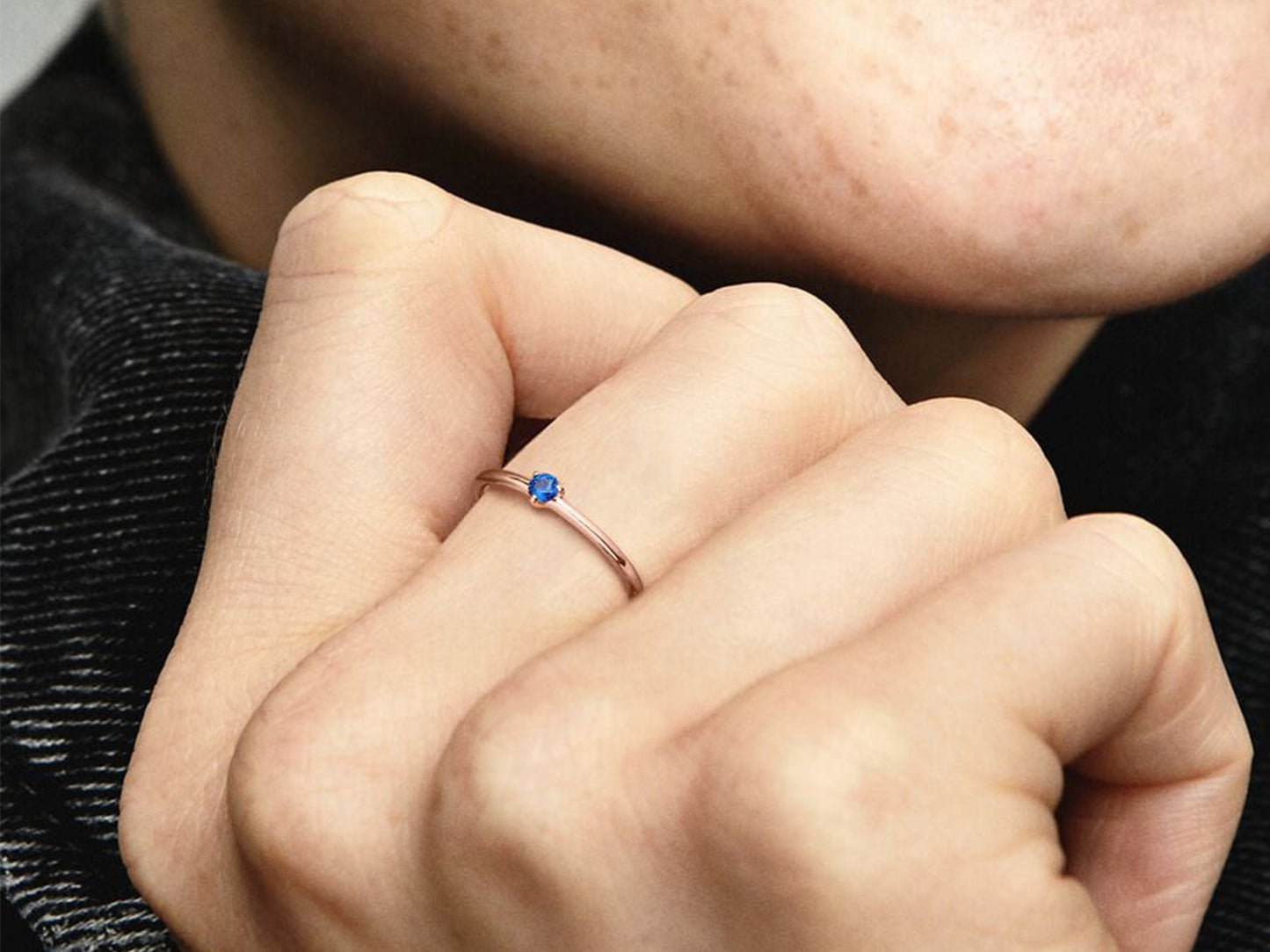 Stellar Blue Solitaire Ring