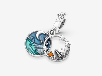 Camping Night Sky Double Dangle Charm