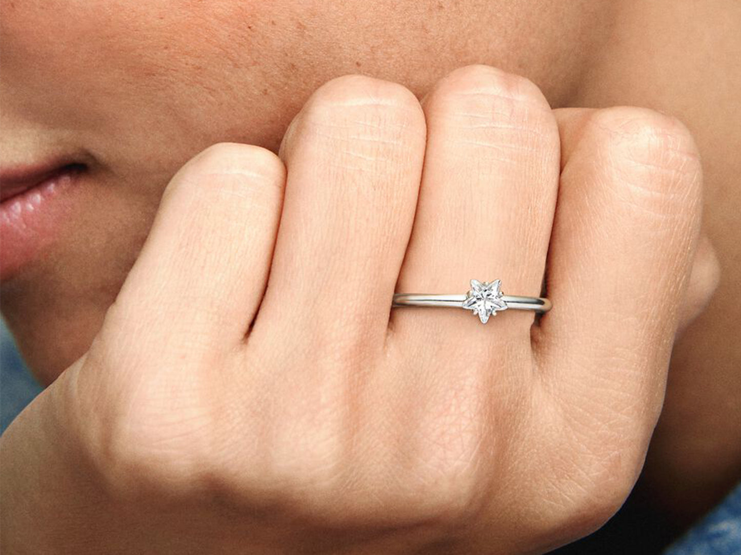 Celestial Sparkling Star Solitaire Ring