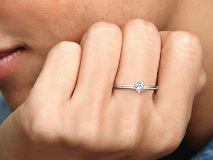 Celestial Sparkling Star Solitaire Ring