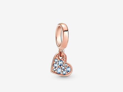 Swiss Blue Heart Charm