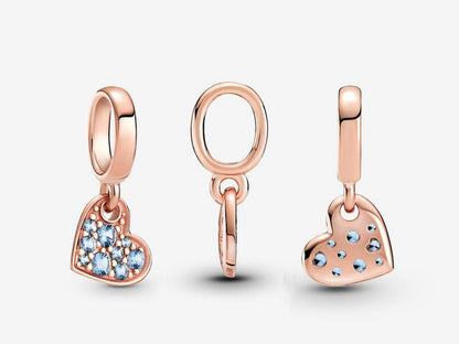 Swiss Blue Heart Charm