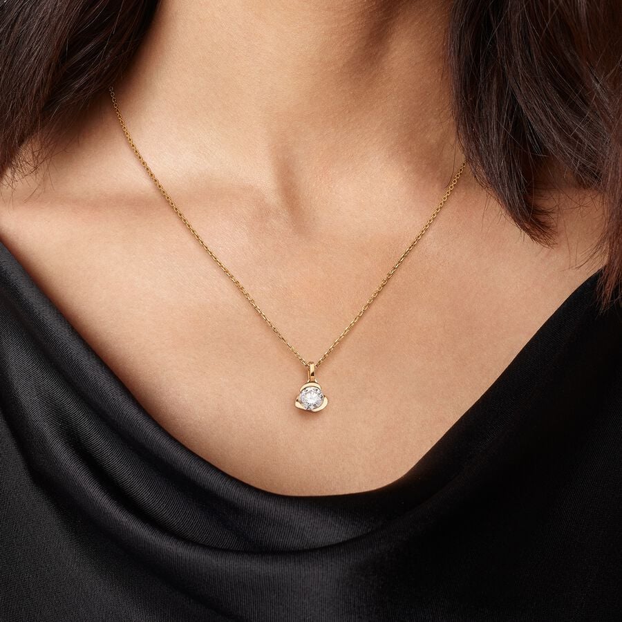 Lab-grown Diamond Heart Pendant 0.75 carat tw 14k Gold