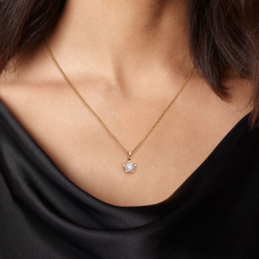 Lab-grown Diamond Star Pendant 0.75 carat tw 14k Gold