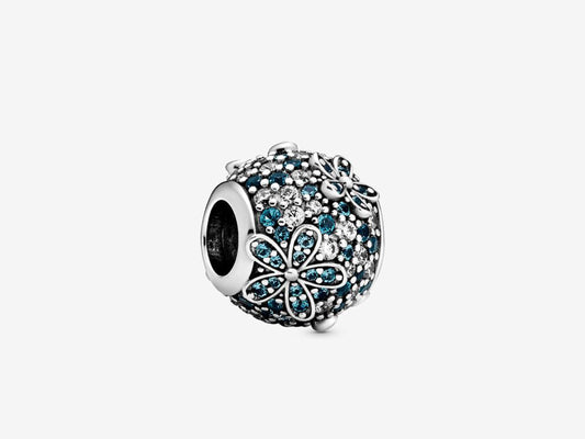Teal Pavé Daisy Charm