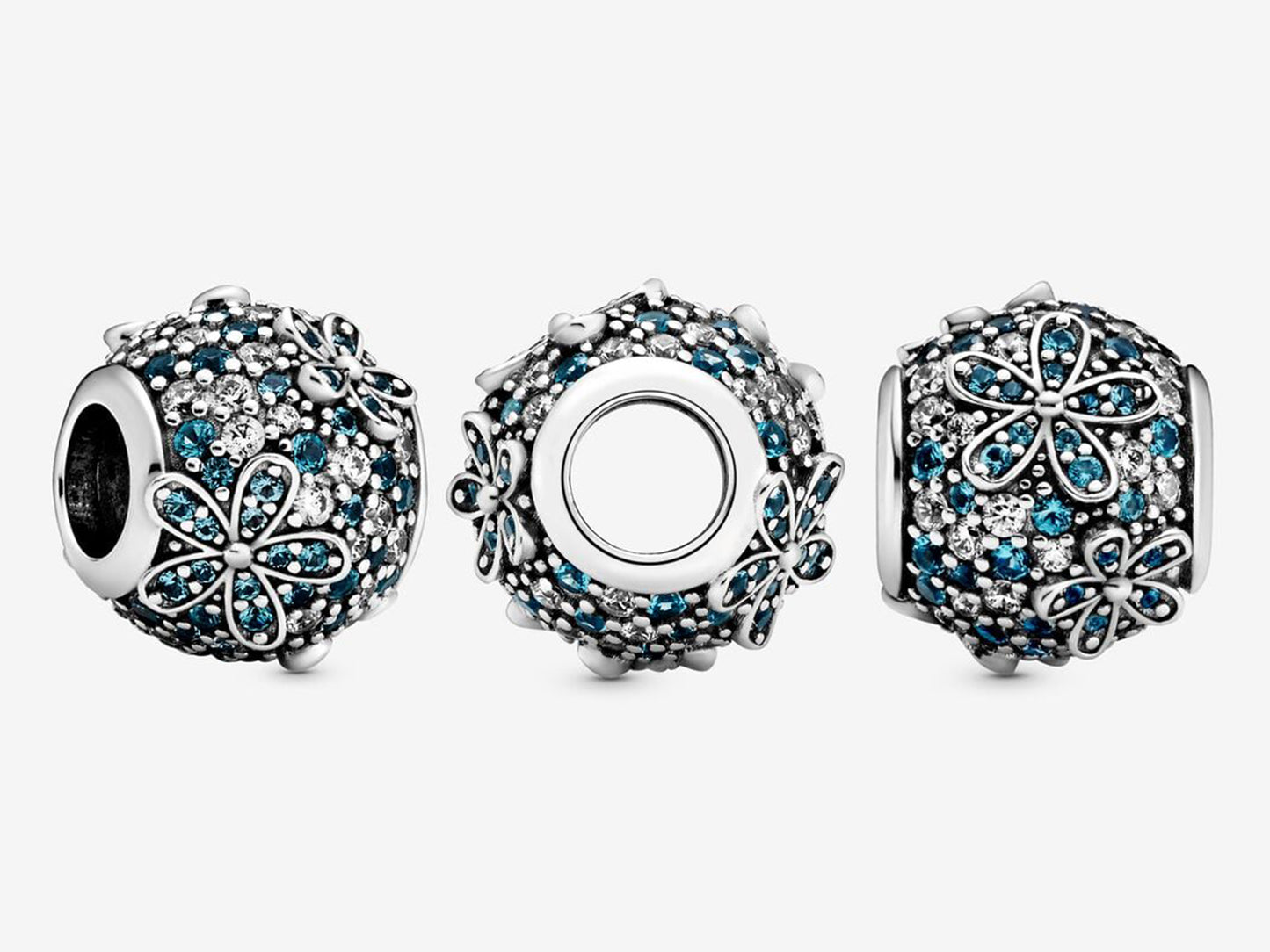 Teal Pavé Daisy Charm