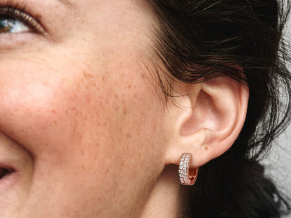 Timeless Pavé Double-row Hoop Earrings