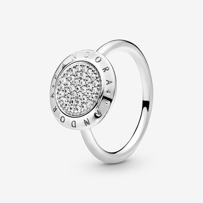 Timeless Logo Pave Ring