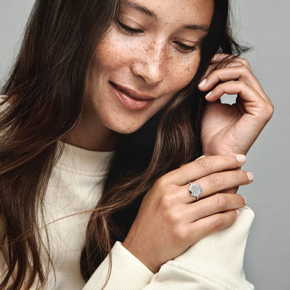 Timeless Logo Pave Ring