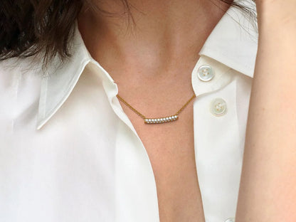 Timeless Pavé Single-row Bar Collier Necklace