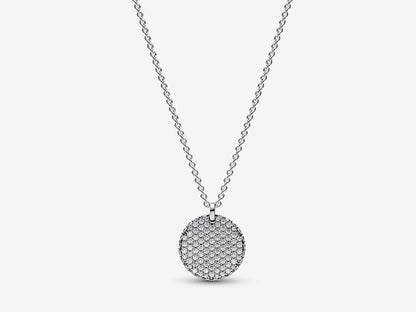 Timeless Pavé Round Pendant Necklace