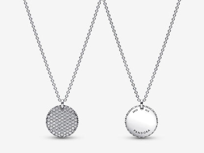 Timeless Pavé Round Pendant Necklace
