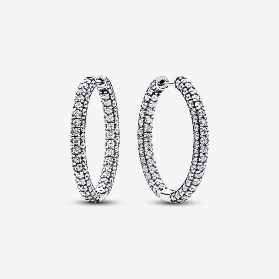 Pavé Single-row Hoop Earrings