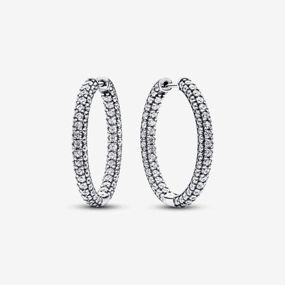 Pavé Single-row Hoop Earrings