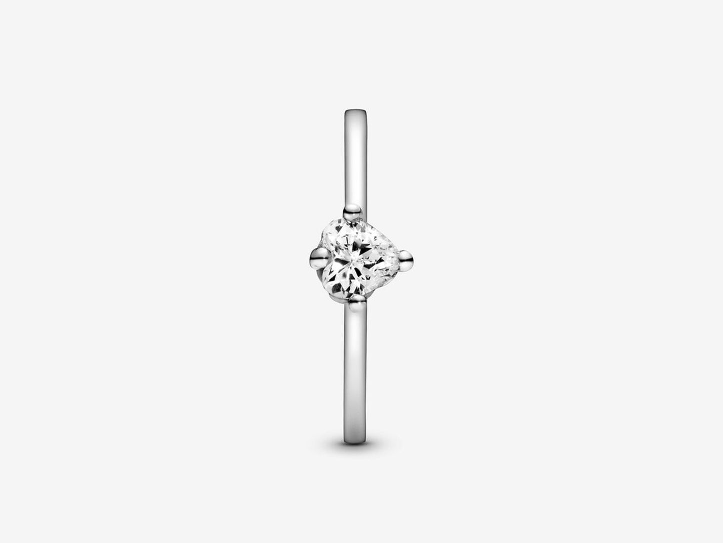 Clear Heart Solitaire Ring