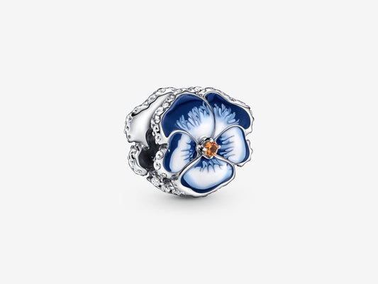Blue Pansy Flower Charm
