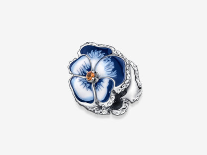 Blue Pansy Flower Charm