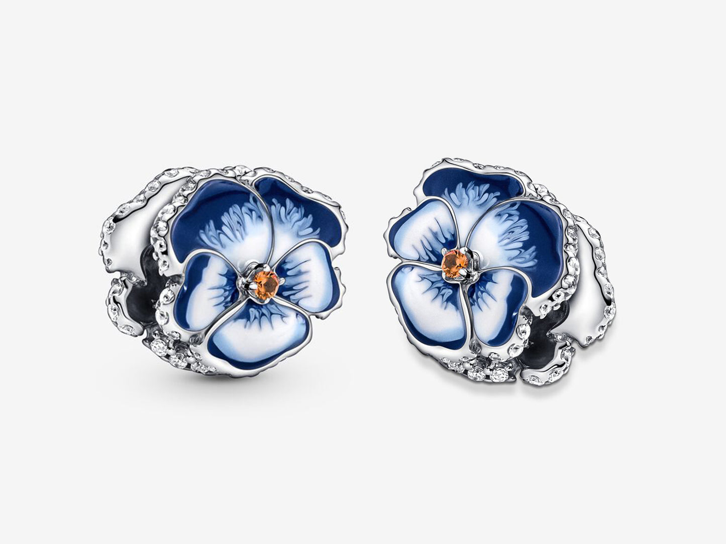 Blue Pansy Flower Charm