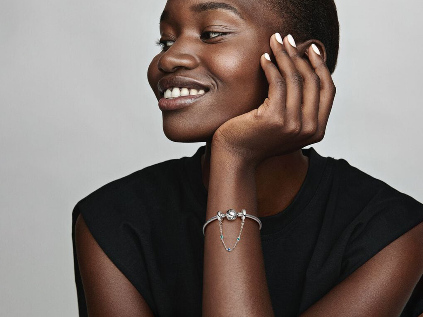 Triple Blue Stone Safety Chain