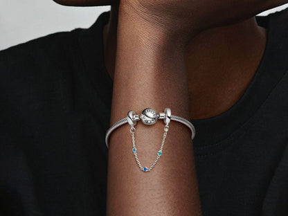 Triple Blue Stone Safety Chain