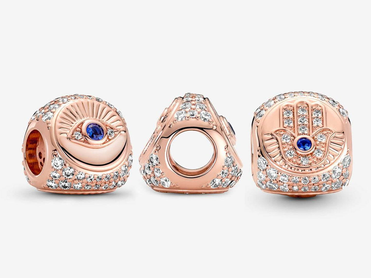 Hamsa, All-seeing Eye & Feather Three-sided Charm