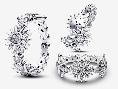 Triple Sunburst Ring