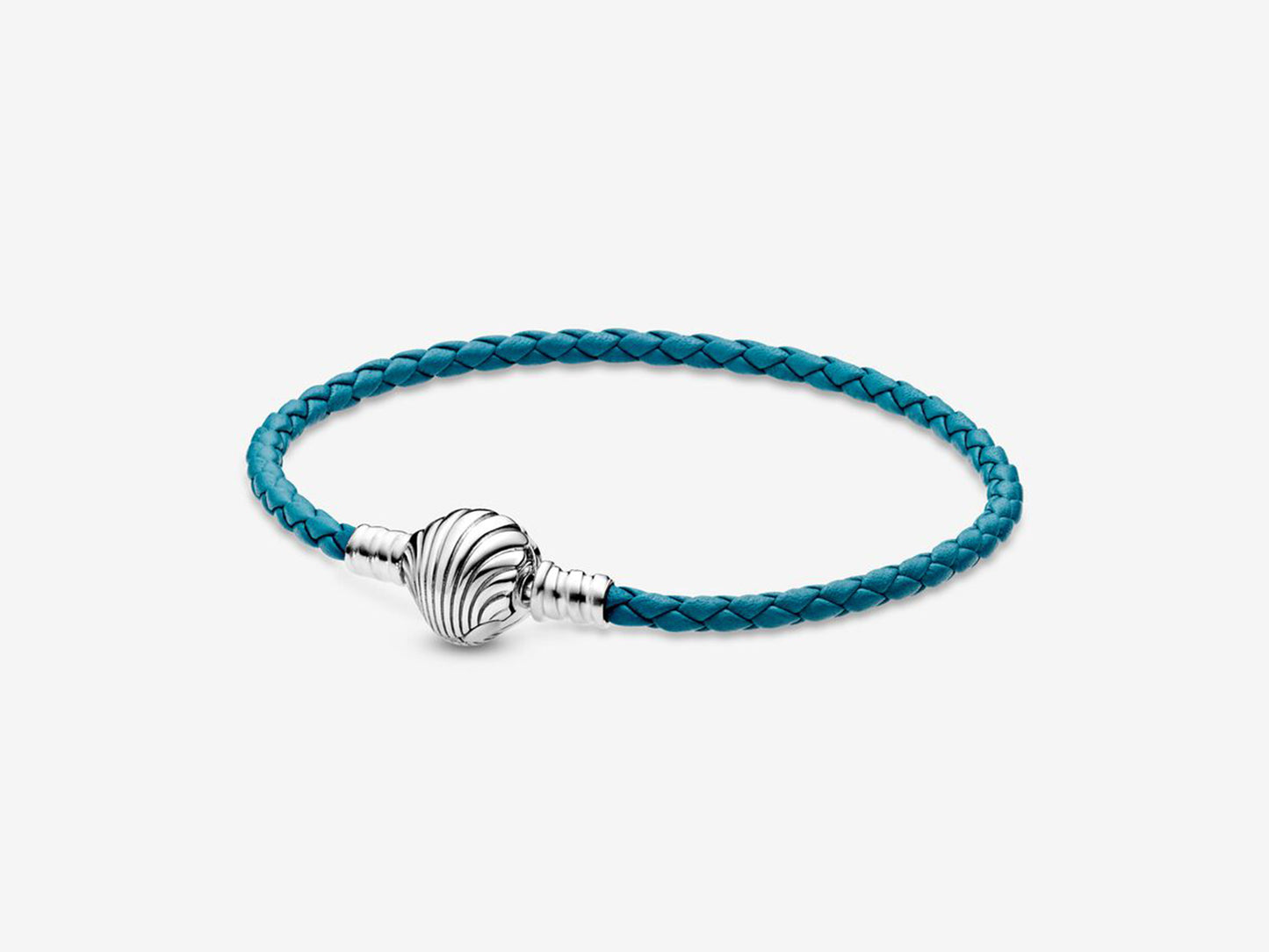 Seashell Clasp Turquoise Braided Leather Bracelet