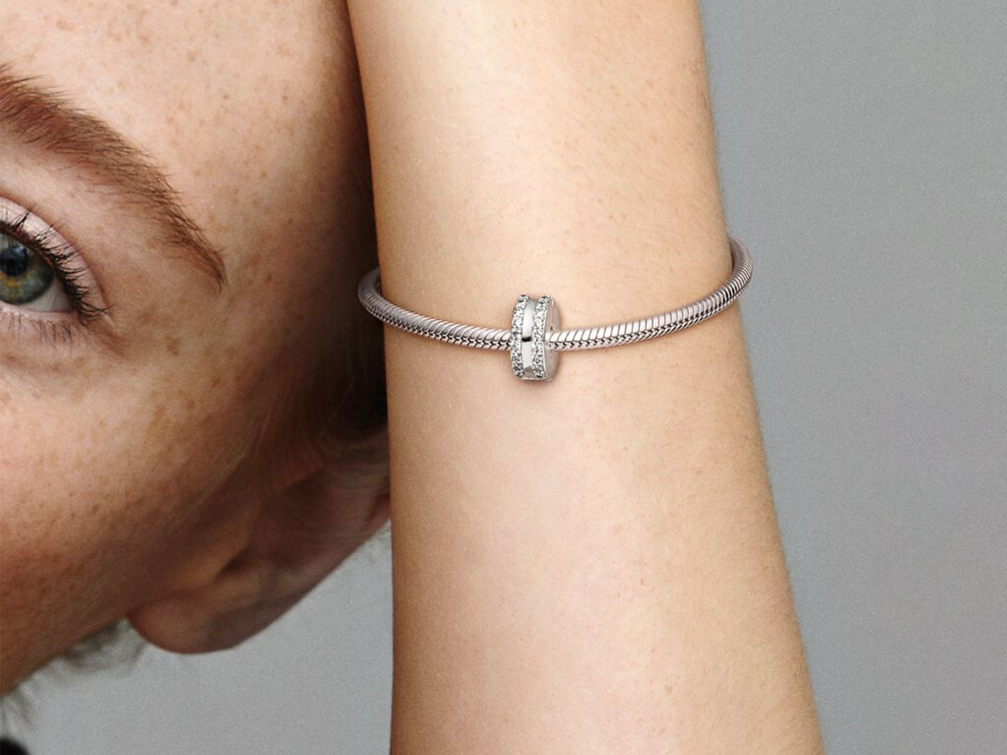 Double Lined Pavé Clip Charm