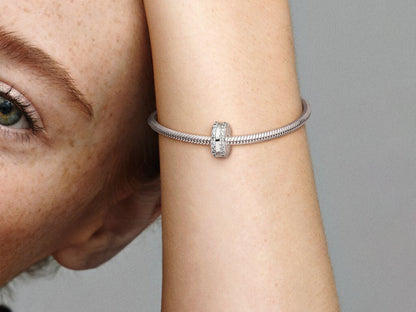 Double Lined Pavé Clip Charm